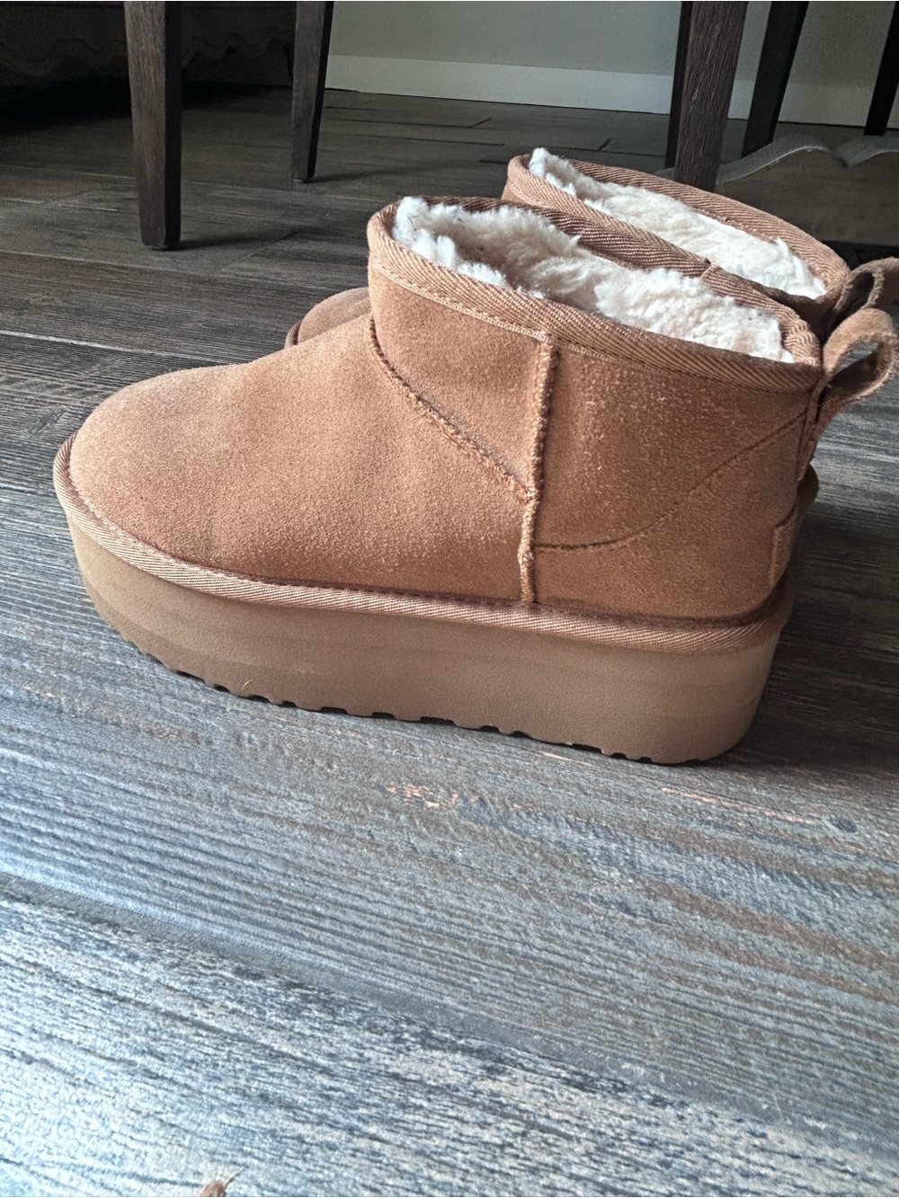 UGG Chestnut Platform Shearling Booties